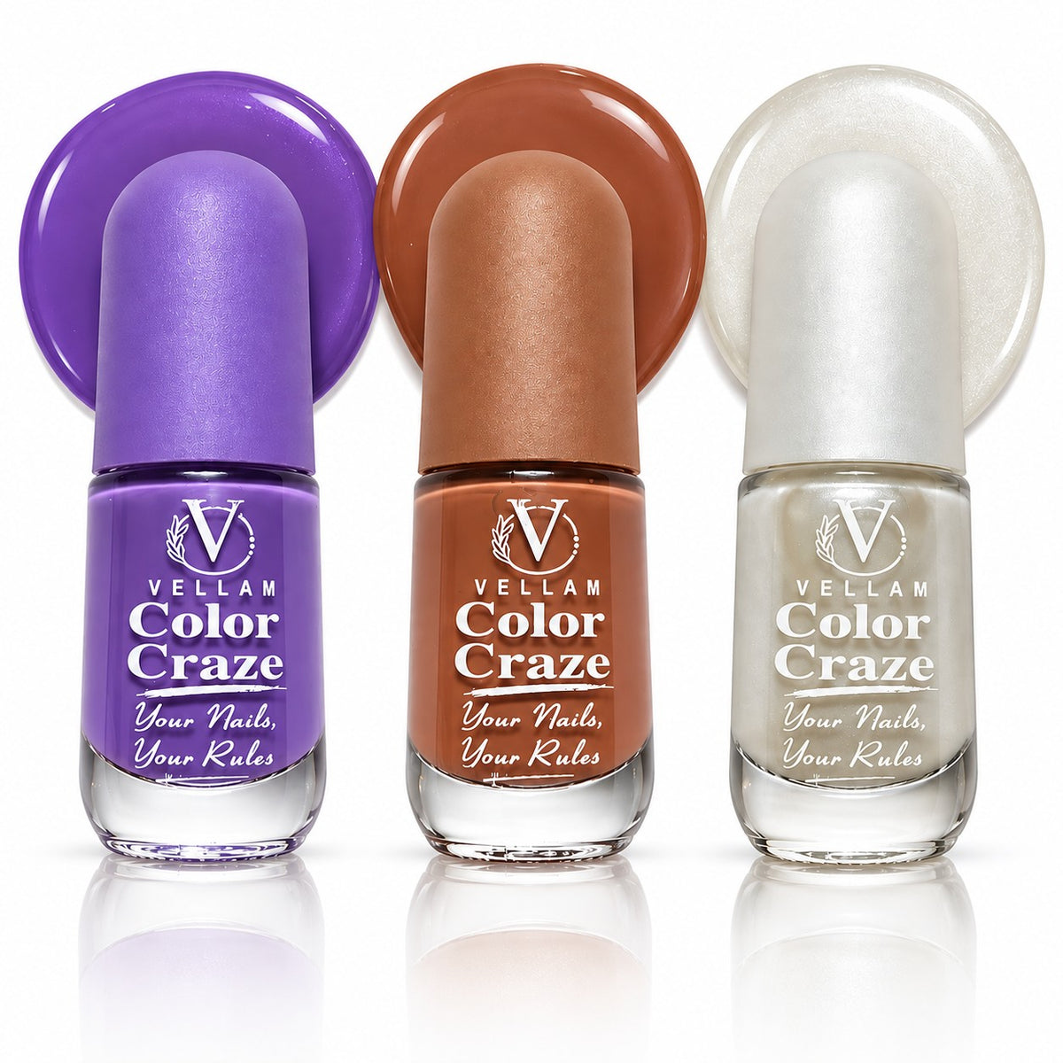 VELLAM Color Craze Nail Paints 10g Each - Shade 45,18,15 Main image