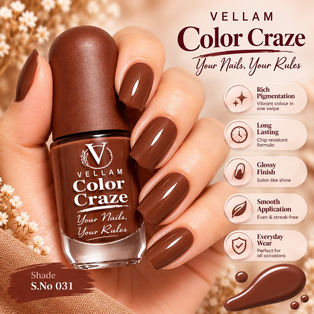 VELLAM Color Craze Nail Paints 10g Each - Shade 31,41,43
