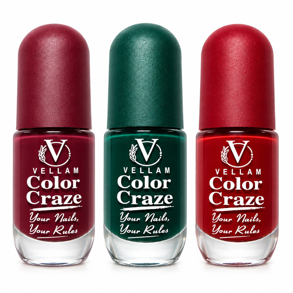 VELLAM Color Craze Nail Paints 10g Each - Shade 01,19,36