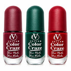VELLAM Color Craze Nail Paints 10g Each - Shade 01,19,36