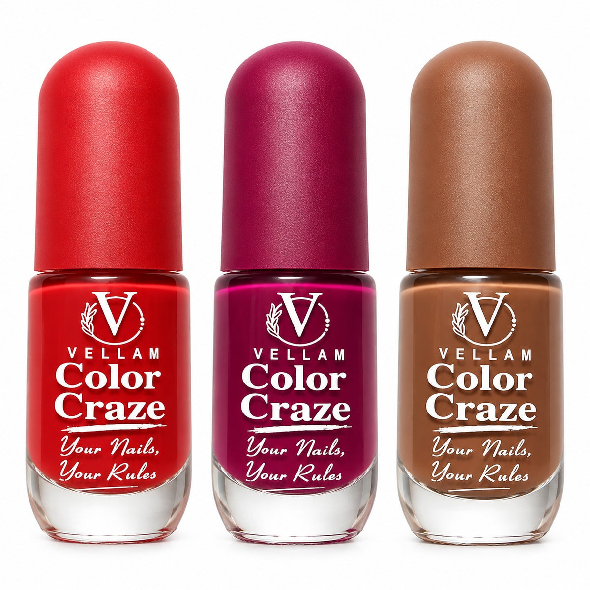 VELLAM Color Craze Nail Paints 10g Each - Shade 08,25,44