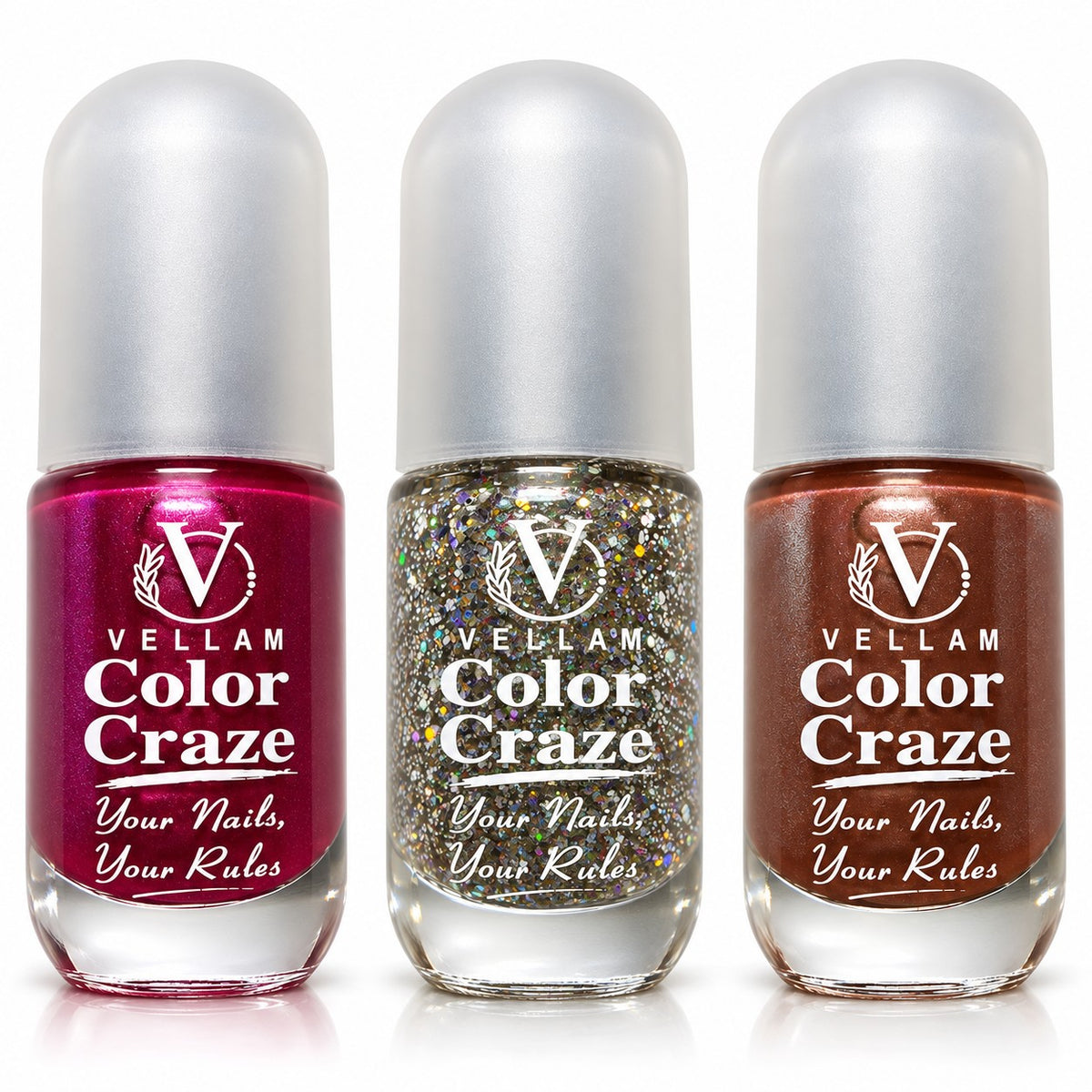 VELLAM Color Craze Nail Paints 10g Each - Shade 50,58,56 Main image