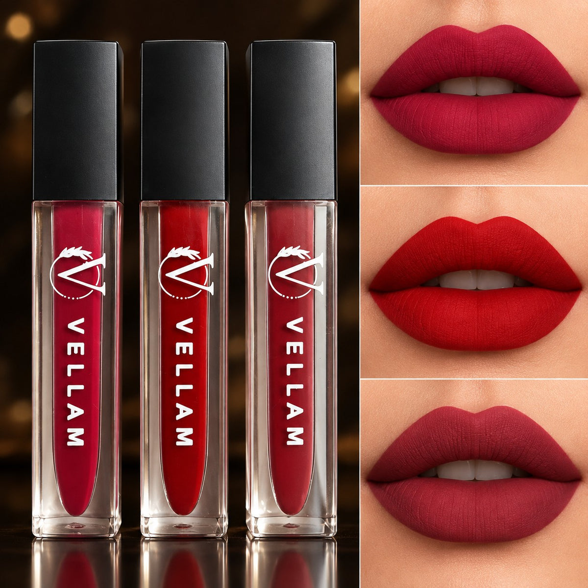 VELLAM Moody vibe Liquid Matte Lipstick Combo of 3 in 1 Pack- Shade 02,22,26