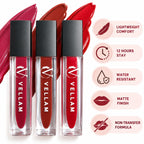 VELLAM Moody vibe Liquid Matte Lipstick Combo of 3 in 1 Pack- Shade 01,09,33