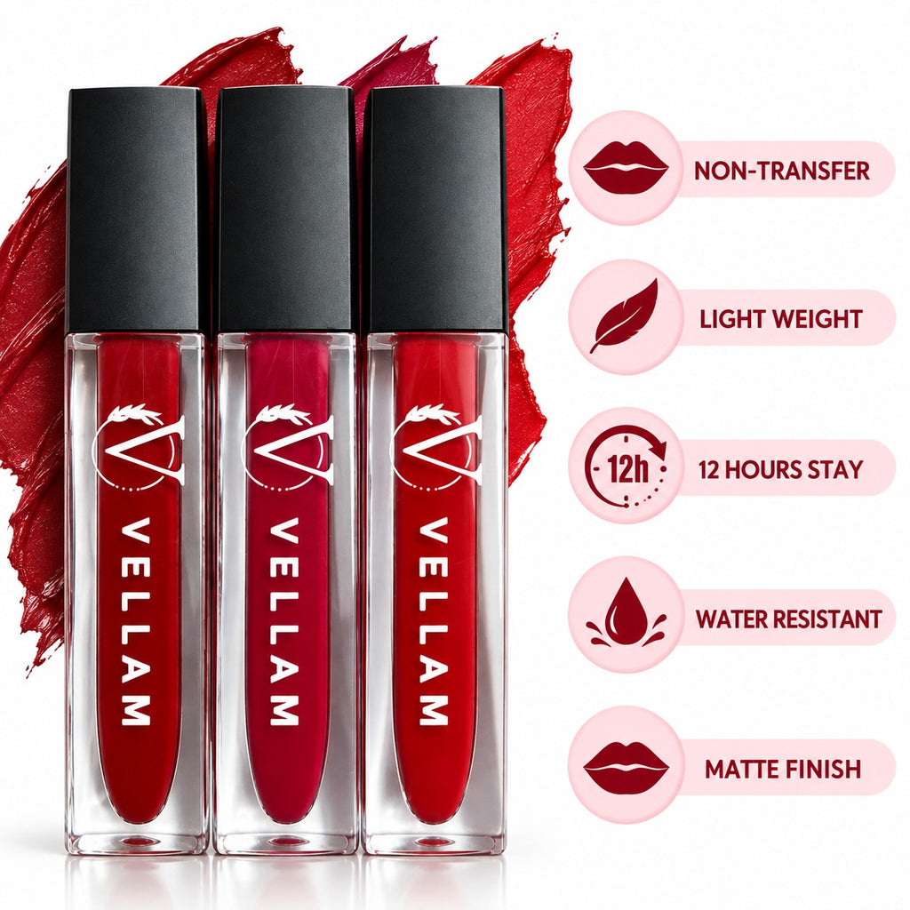 VELLAM Moody vibe Liquid Matte Lipstick Combo of 3 in 1 Pack- Shade 05,08,20