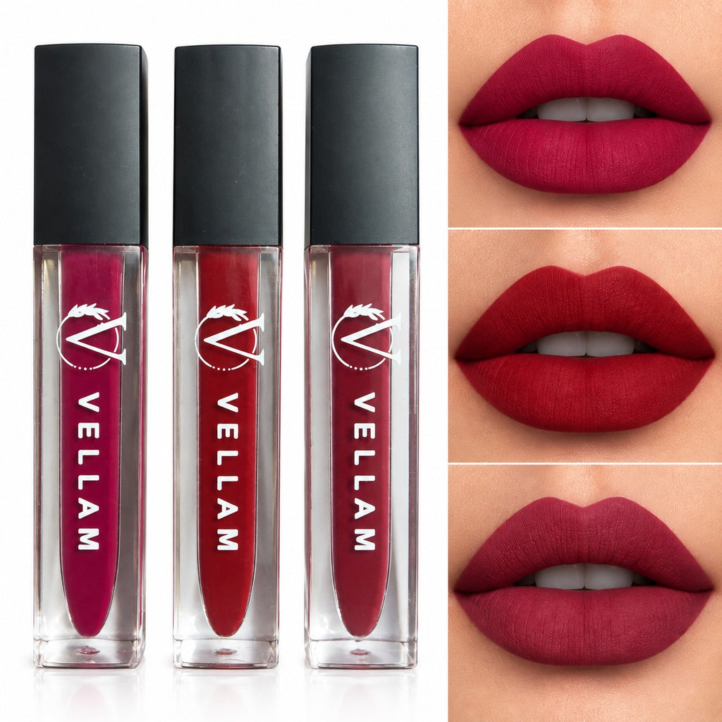 VELLAM Moody vibe Liquid Matte Lipstick Combo of 3 in 1 Pack- Shade 02,22,26