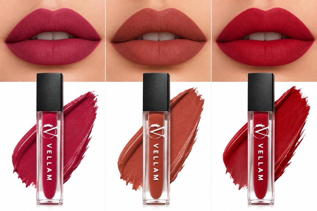 VELLAM Moody vibe Liquid Matte Lipstick Combo of 3 in 1 Pack- Shade 13,29,31