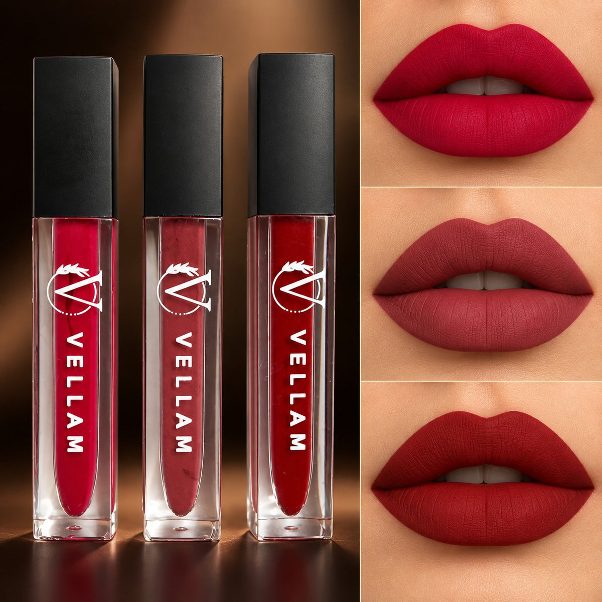 VELLAM Moody vibe Liquid Matte Lipstick Combo of 3 in 1 Pack- Shade 06,18,28